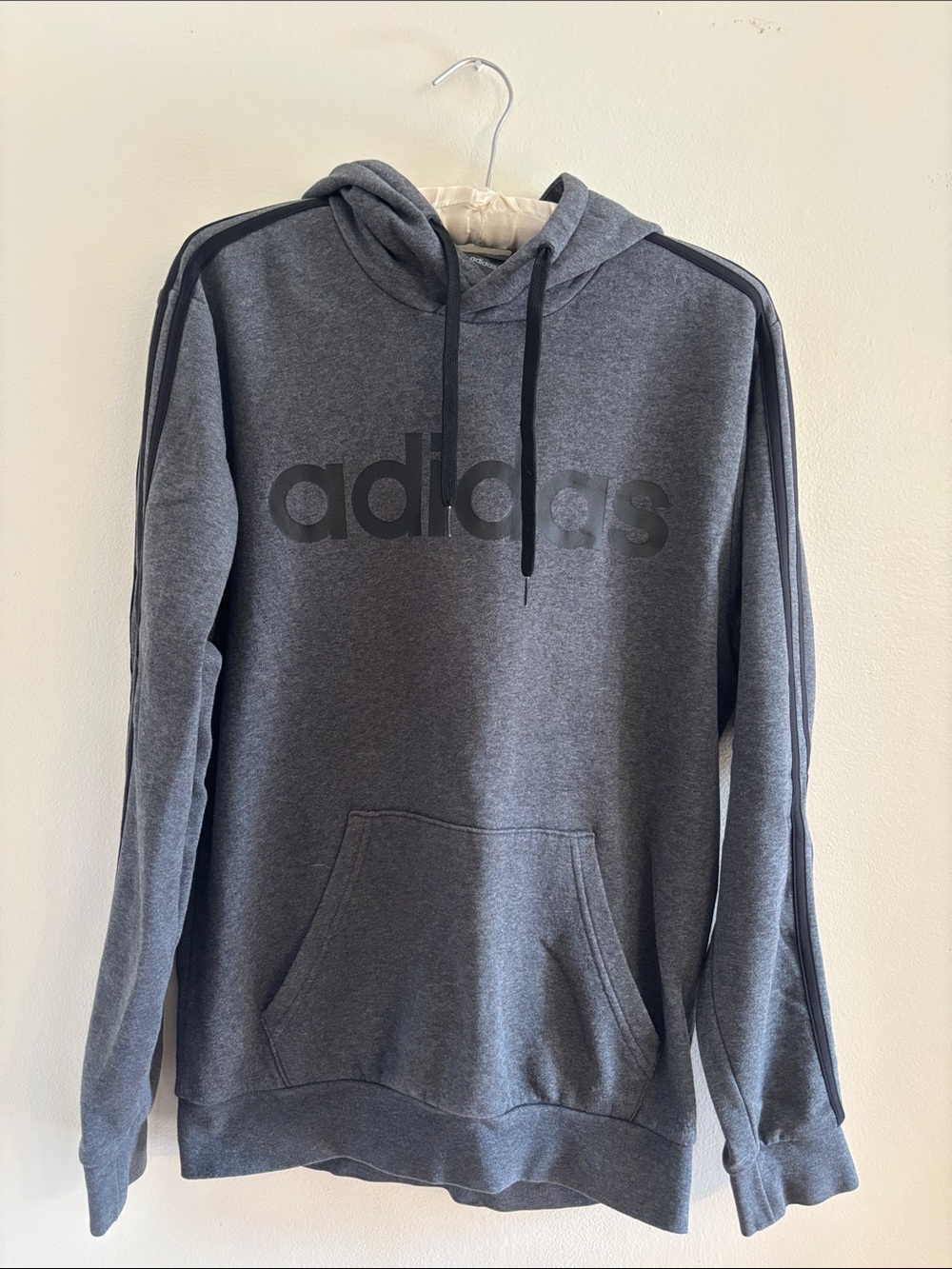 adidas Men’s Charcoal Gray Pullover Hoodie